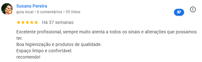 Avaliação de Joana Calado sobre o atendimento da Sandra Neves